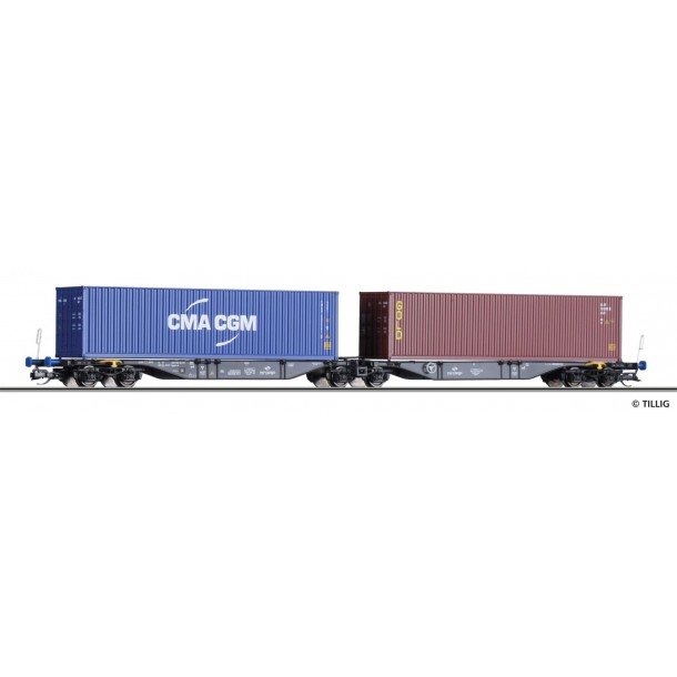 Tillig 18061 wagon kontenerowy   PKP Cargo 3151 TEN-PL 496 1 063-8 ep. VI (TT)