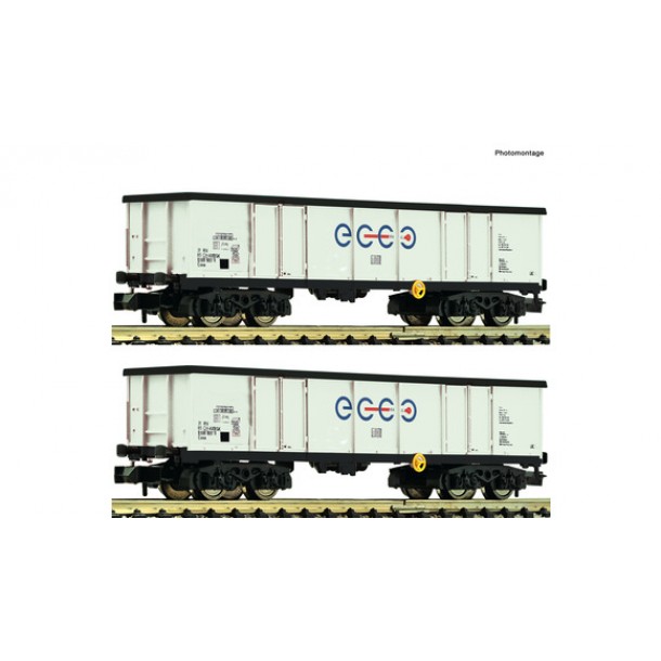 Fleischmann 841014 zestaw 2 wagony węglarki Eaos ECCO RAIL CH-AXBSK   ep.VI (N)