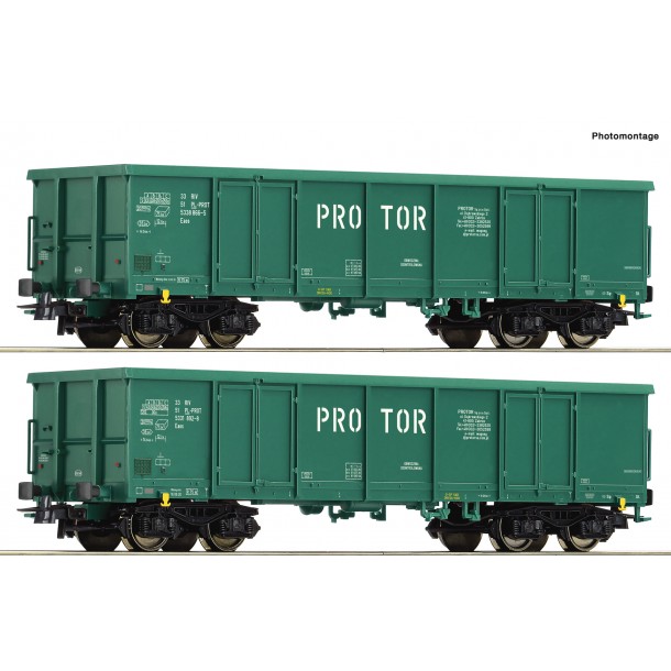 Roco 77032 zestaw 2 wagony węglarki Eaos PROTOR PL  ep.VI (H0) 