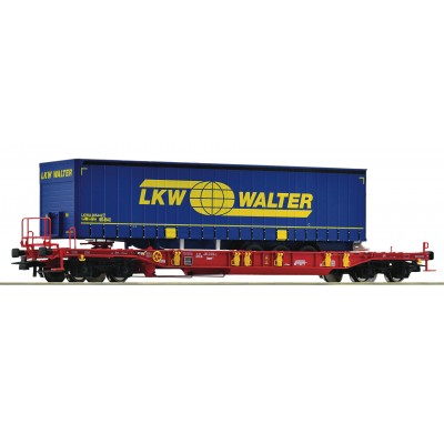Roco 76233 wagon  platforma Sdgmns AAE 3180 451 2 013-2 z naczepą LKW WALTER ep.VI (H0)