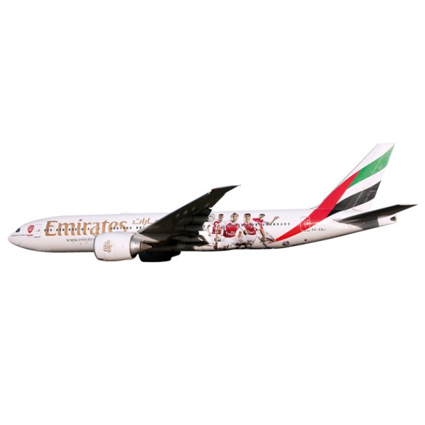 Herpa 611060  samolot   Emirates Boeing 777-200LR "Arsenal London"  snap fit (1:200)