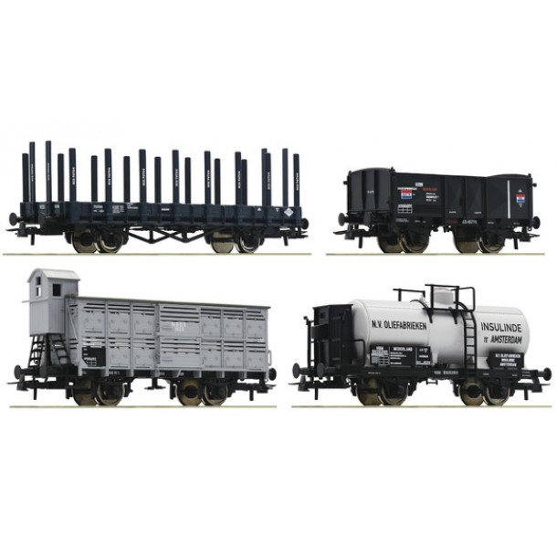 Roco 76077 zestaw 4  wagony kolei holenderskich NCS/NBDS/SS/HM  ep.I (H0)