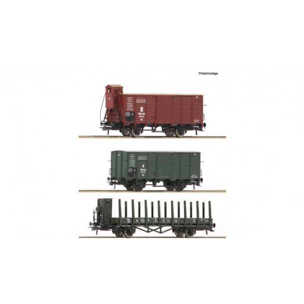 Roco 76094 zestaw 3 wagony towarowe   K.Bay.Sts.B.   ep.I (H0)