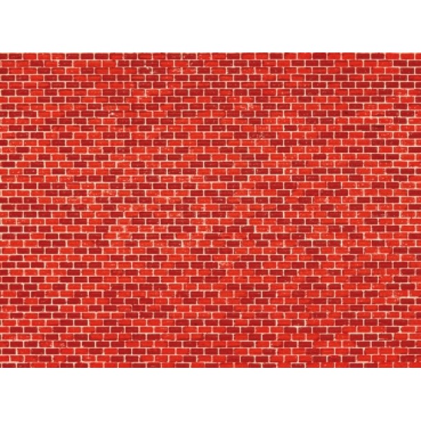 Auhagen 50504 płytka kartonowa mur cegła czerwona 100X 220 mm (H0,TT,N)