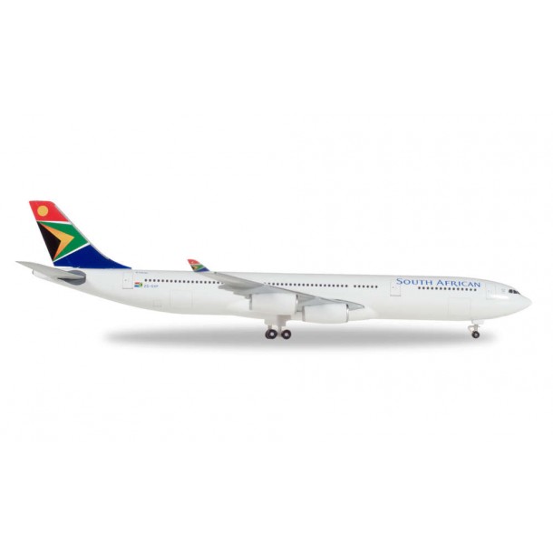 Herpa 530712 samolot   South African Airways Airbus A340-300 - ZS-SXF "N. Mandela Day"  (1:500)